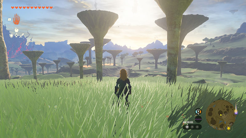 セレス平原｜キノコ型の木と涸れた川が印象的な草原地帯